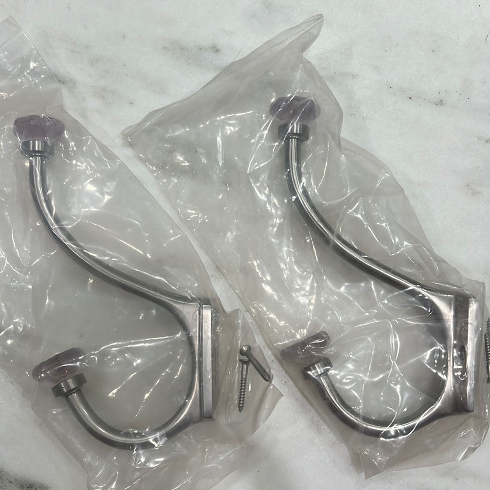 2 x Brand New Restoration Hardware Glass Knob wall hook.